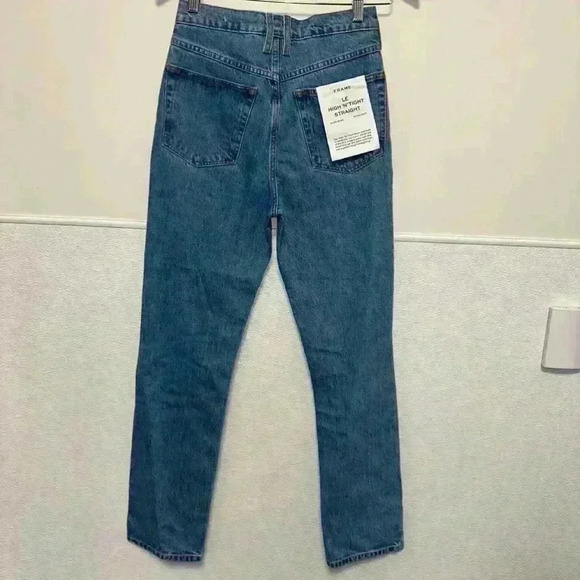 New With Tags! FRAME Blue Jeans Size 24 LE HIGH 'N' TIGHT STRAIGHT HIGH- RISE - Picture 9 of 15